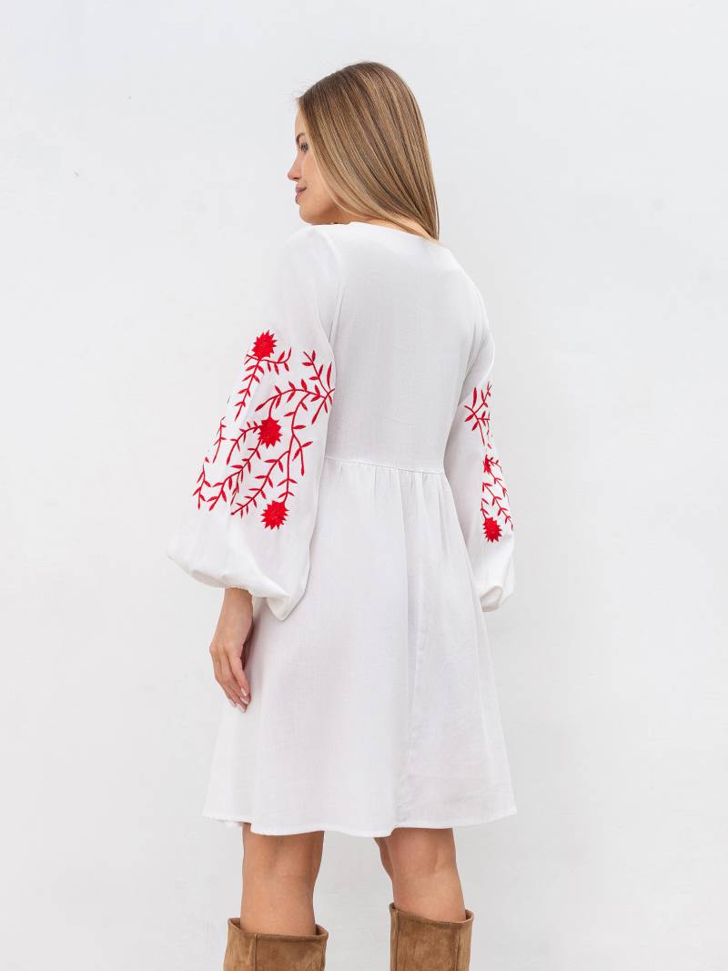 Платье с вышивкой "Калькутта" Romashka, Теплый белый, S 19163