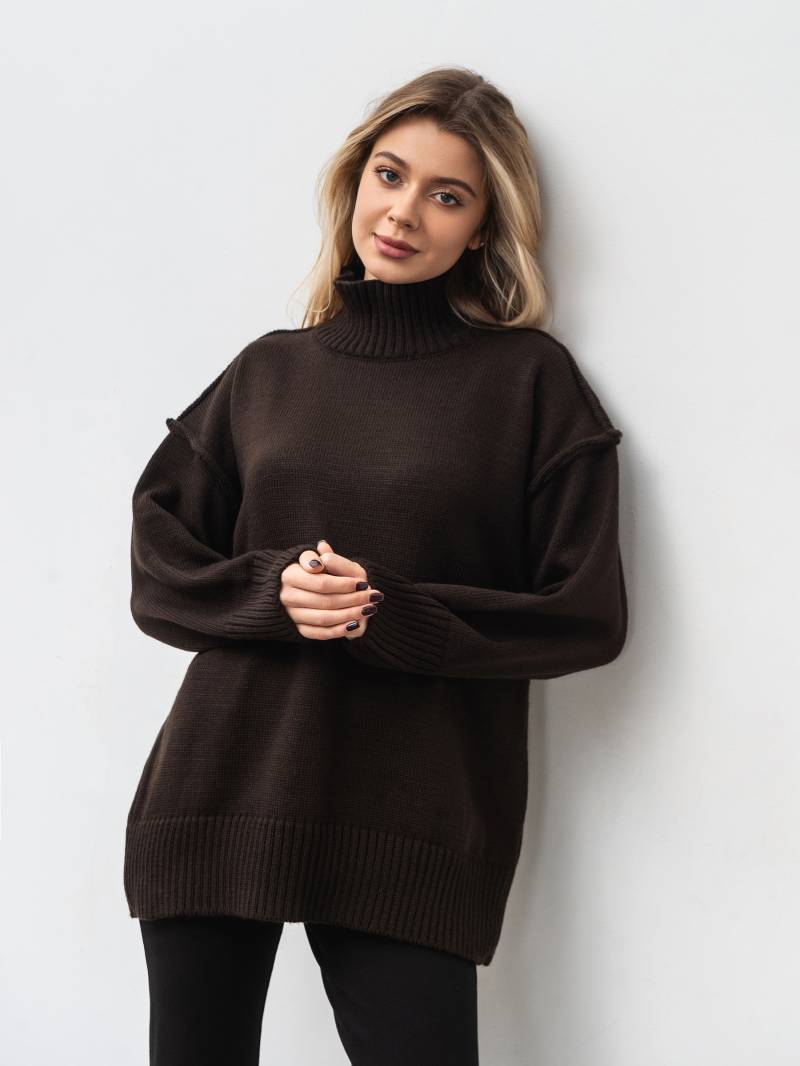 Свитер "Фьорд" Romashka, Коричневый, One size 19942