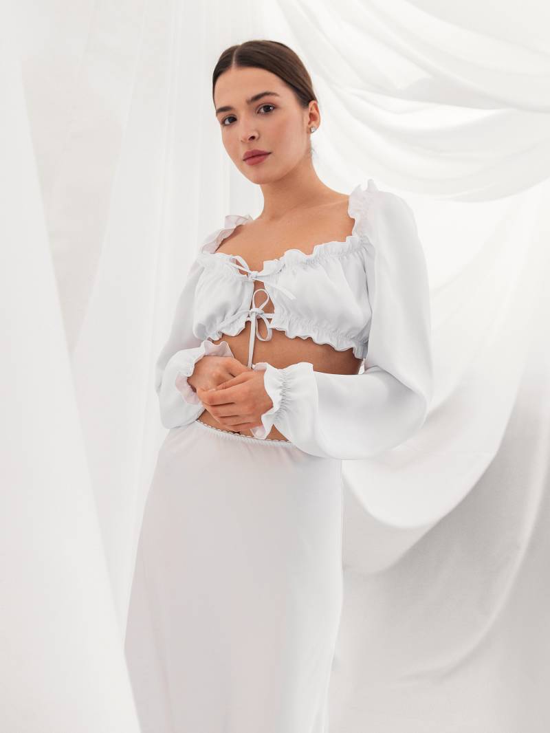 Блуза «Гренобль» Romashka, Белый, ХS|S 17496