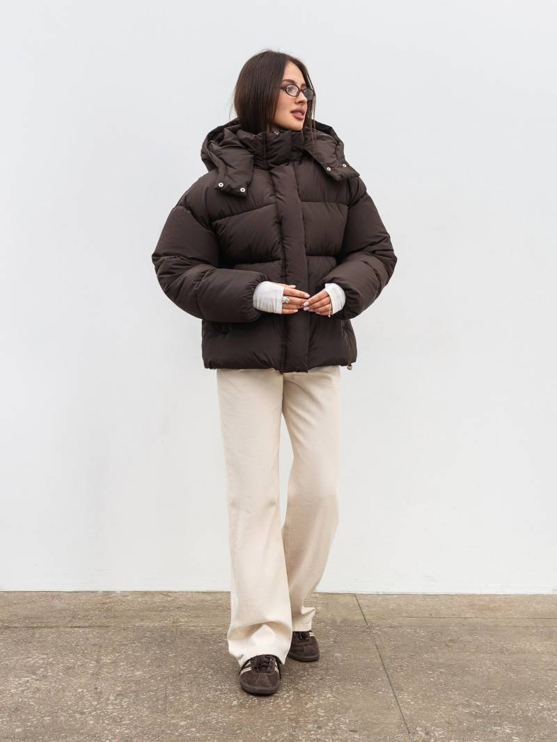 Пуховик "Монблан" Romashka, Коричневый, M|L 19864