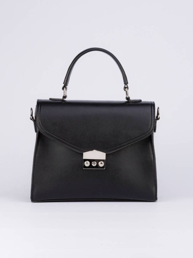 Сумка трапеция "Пеория" классическая в виде конвертика с замком фурла Romashka, Черный (1063)