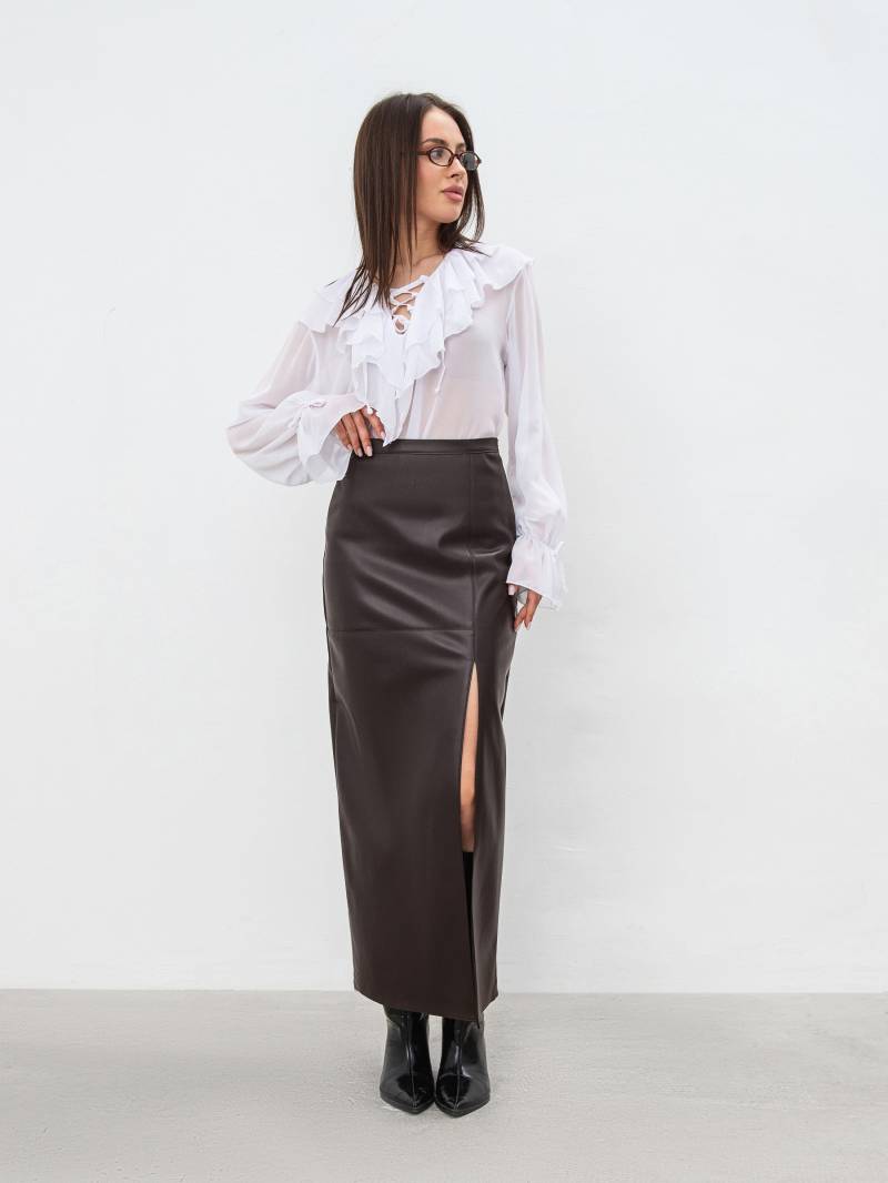 Юбка миди "Унна" Romashka, Коричневый, XL 19081