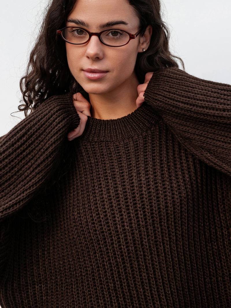 Свитер "Кентукки" свободного кроя Romashka, Темно-коричневый, One size 19731