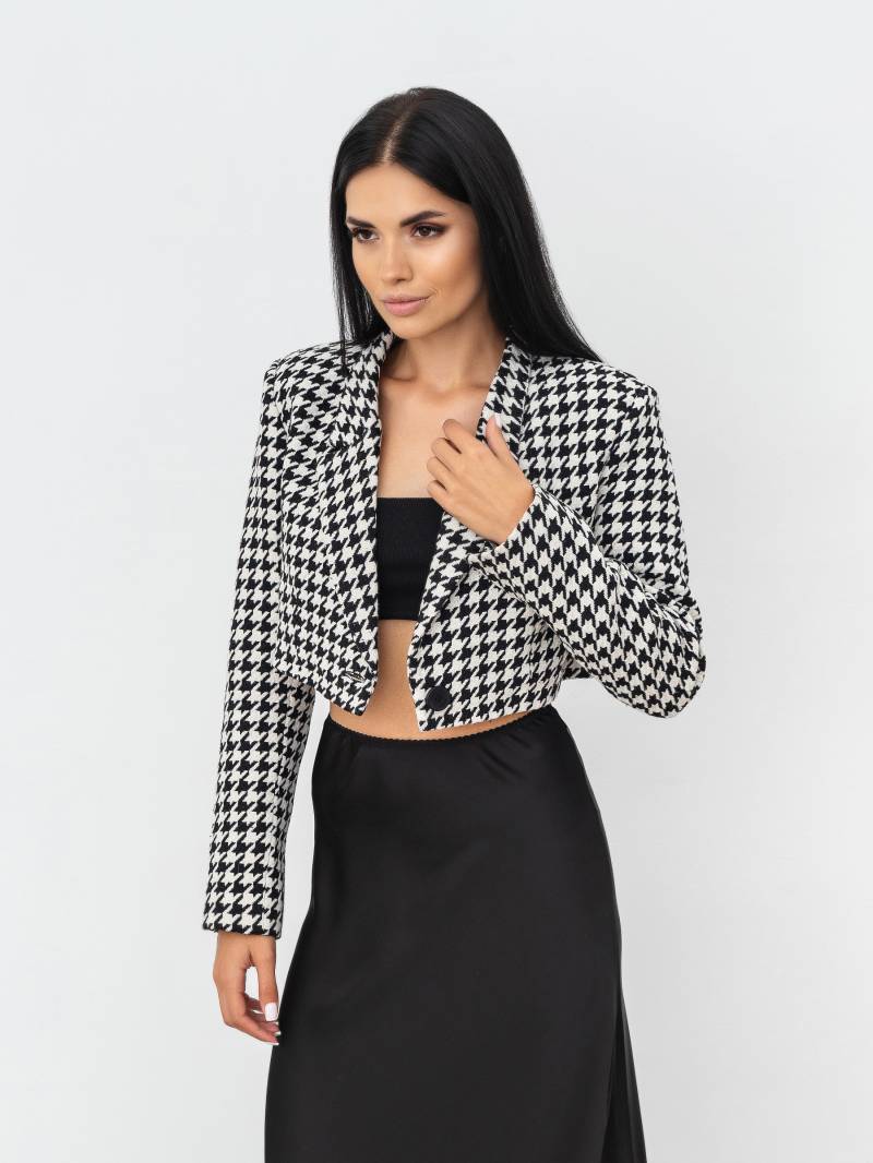 Пиджак «Шелби» укороченный Romashka, Черный+, M|L 15288