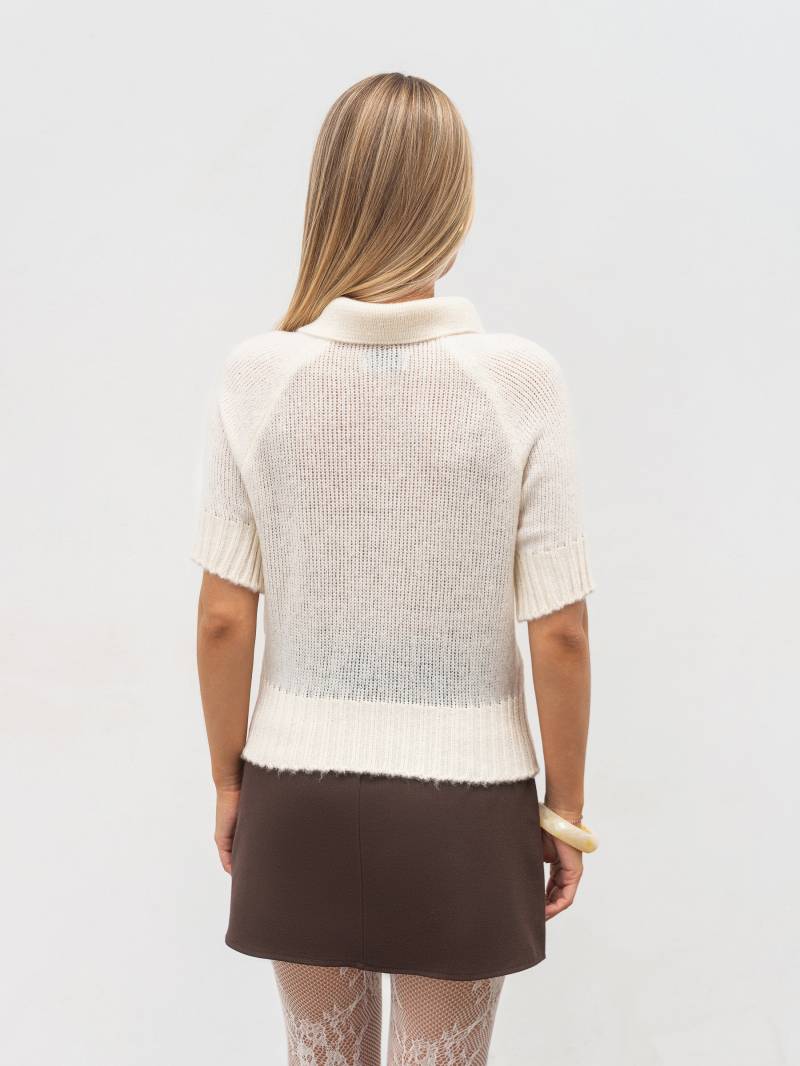 Вязаное поло "Скай" Romashka, Молочный, One size 20108