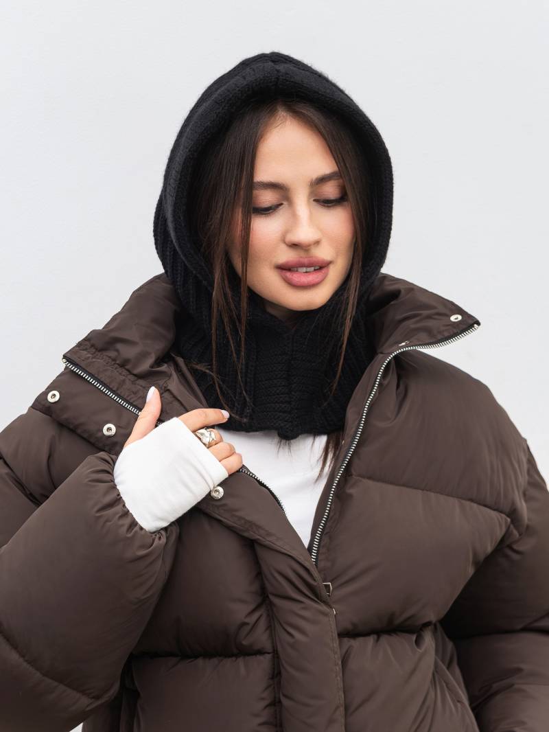 Пуховик "Монблан" Romashka, Коричневый, M|L 19864