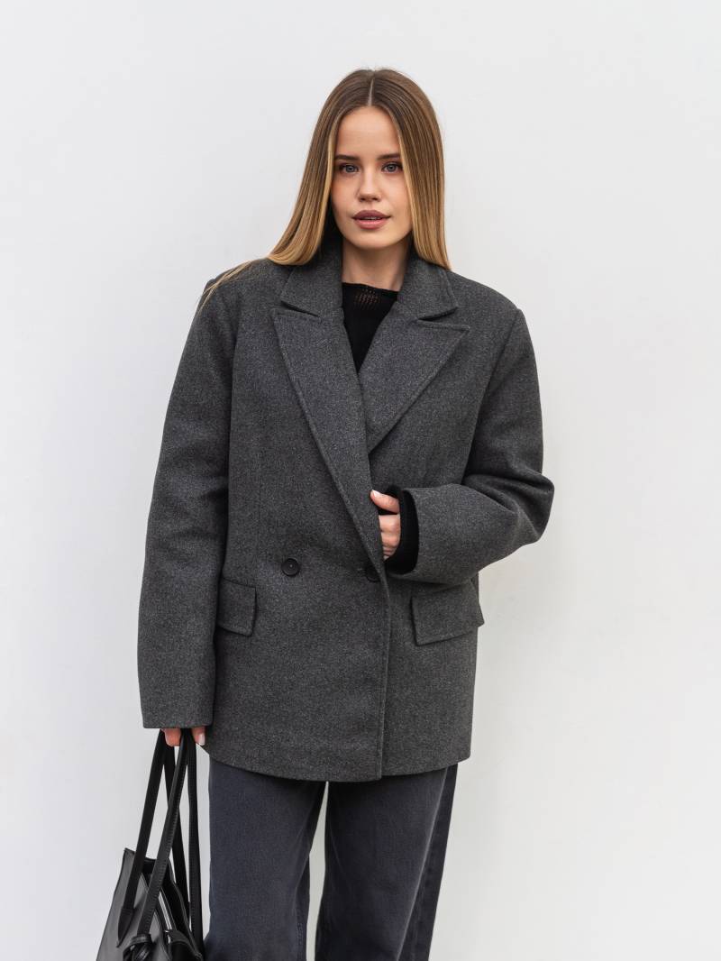 Двубортное утепленное пальто «Соул» Romashka, Серый, XS|S 19890