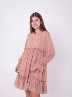 Платье "Янина" шифоновое Romashka, Бежевый, S|M 10375