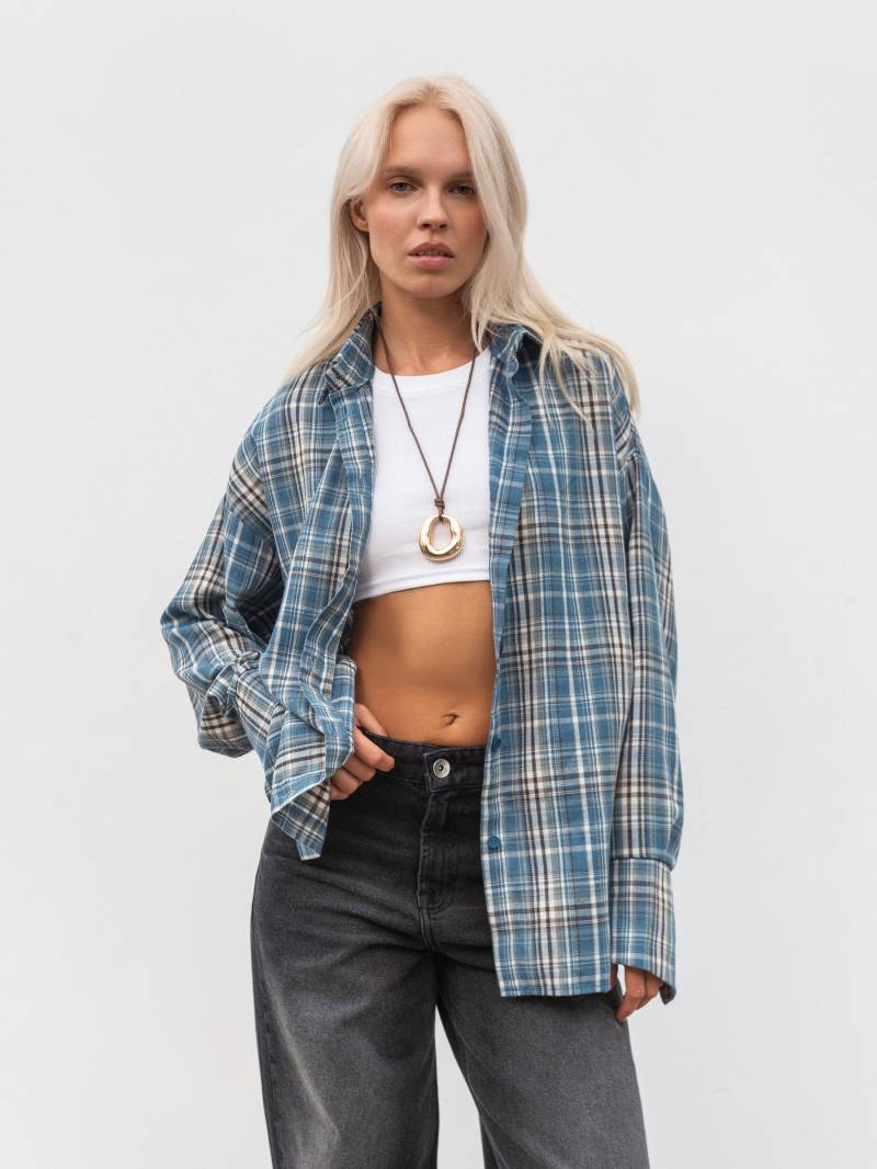 Рубашка "Паттерн" Romashka, Голубой+, S|M 18957