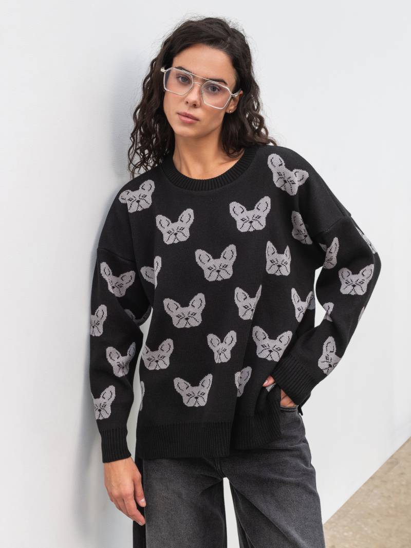 Свитер "Тони" Romashka, Черный+, One size 19658