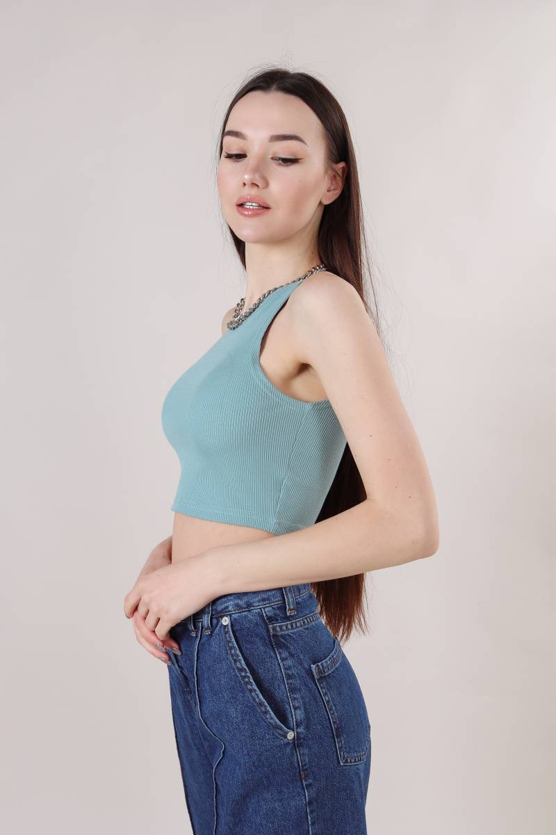 Топ "Монтана" в рубчик Romashka, Фисташковый, XS (9298)