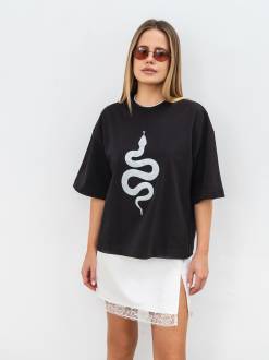 Футболка «Снейк» Romashka, Черный+, One size 19028