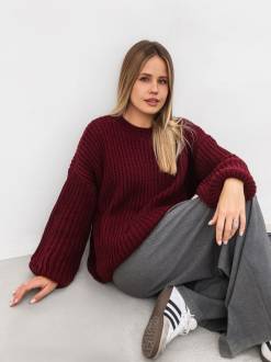 Свитер "Кентукки" свободного кроя Romashka, Бордовый, One size 18558