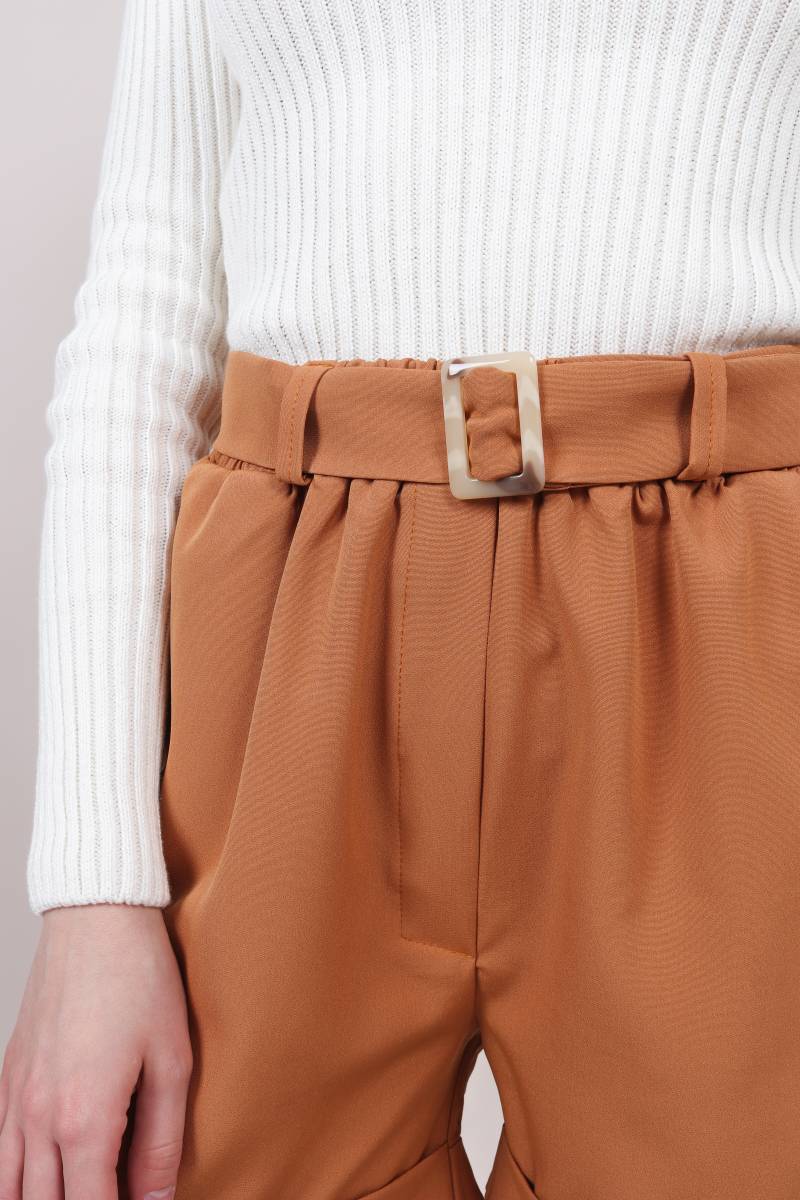 Шорты "Техас" с подворотом на пояске Romashka, Терракотовый, M (4194)