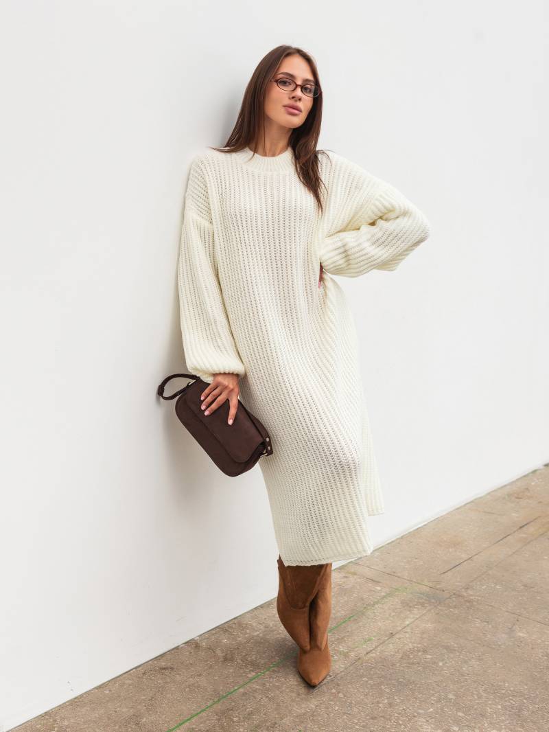 Вязаное платье "Кассель" Romashka, Молочный, One size 19805