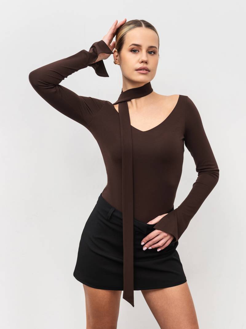 Боди "Амаретто" Romashka, Коричневый, XS|S 20029