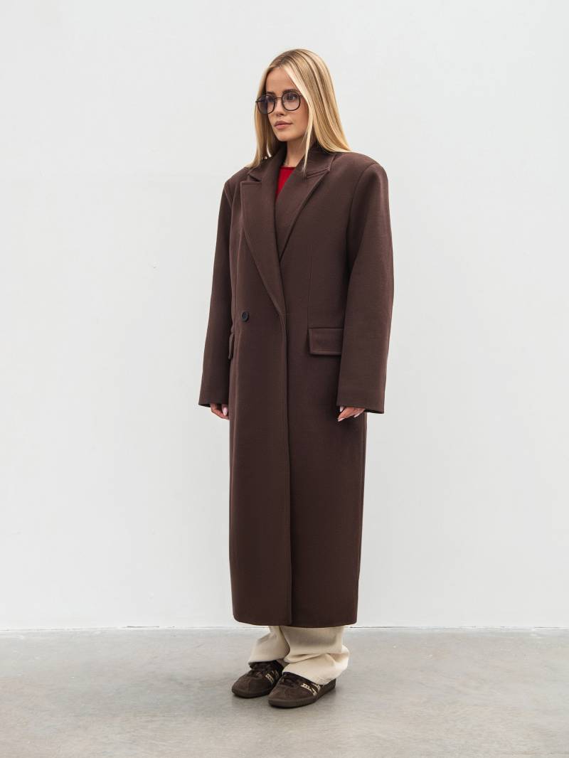 Двубортное утепленное пальто "Кенсингтон" Romashka, Коричневый, S|M 20610