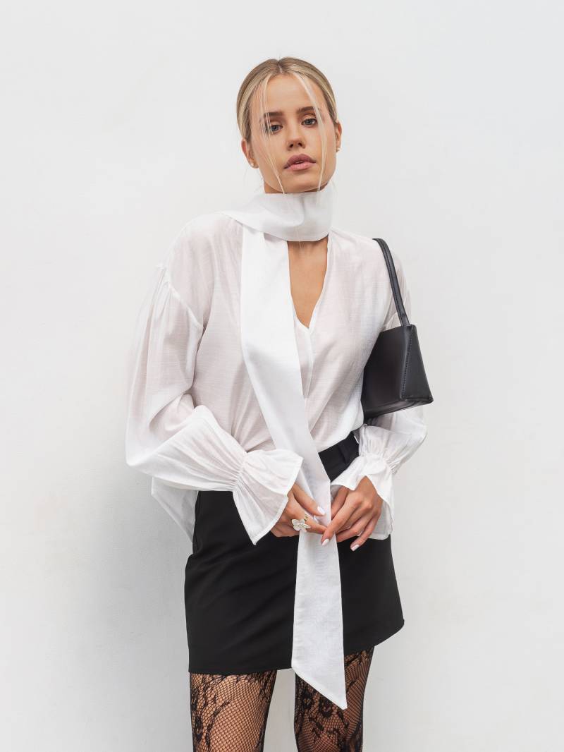 Блуза из тенселя "Сонет" Romashka, Белый, XS|S 20193