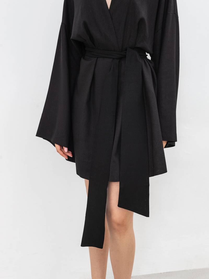 Платье кимоно "Токио" с пояском Romashka, Черный, M|L 17964