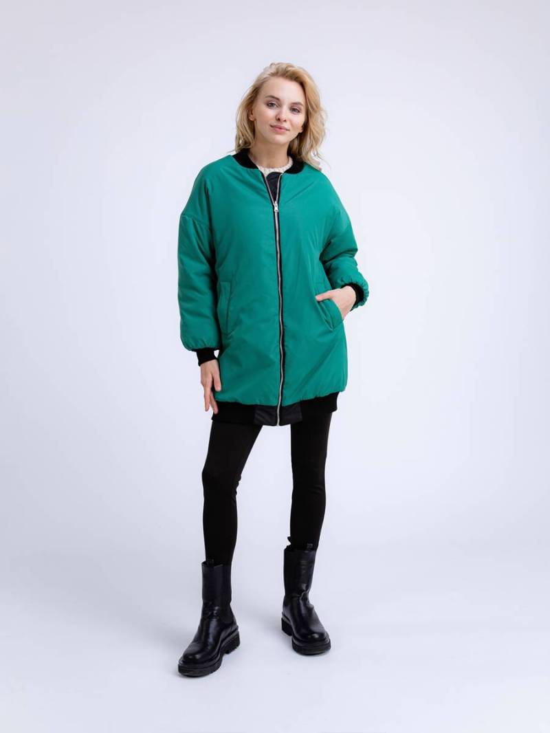 Бомбер "Лондон" двухсторонний Romashka, Зеленый+, M|L 12415