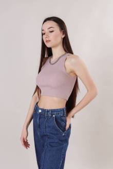 Топ "Монтана" в рубчик Romashka, Пудра, M (9306)
