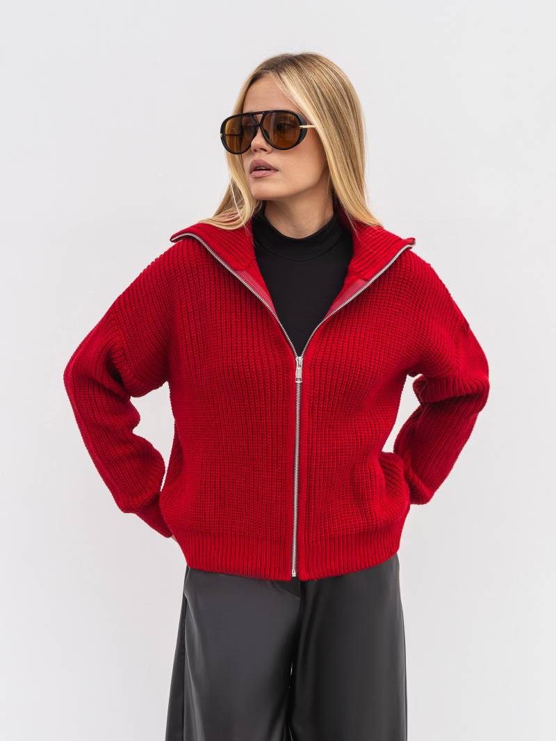 Кардиган "Хоум" Romashka, Красный, 20644 One size