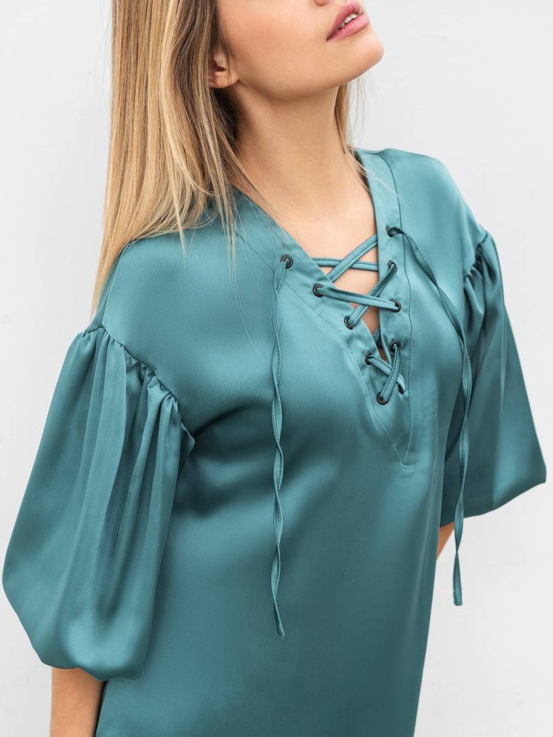 Платье "Айла" Romashka, Бирюзовый, XS|S 14044