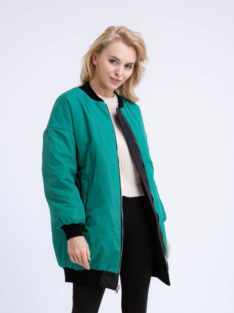 Бомбер "Лондон" двухсторонний Romashka, Зеленый+, S|M 12414