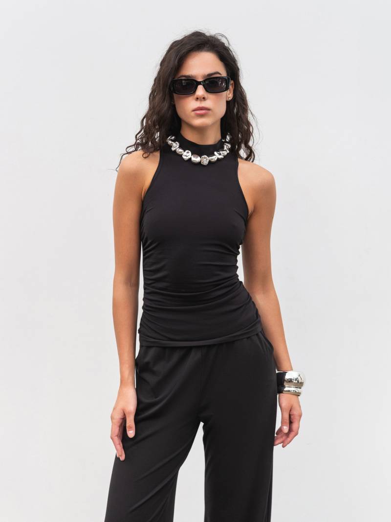 Топ «Драпи» Romashka, Черный, S|M 19526