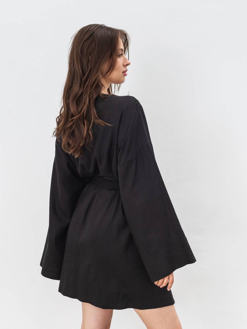 Платье кимоно "Токио" с пояском Romashka, Черный, M|L 17964