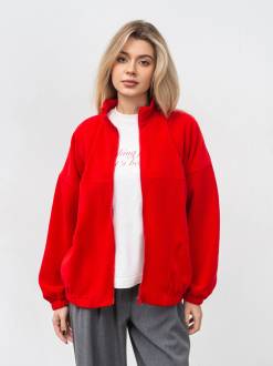 Удлиненный флисовый бомбер "Норд" Romashka, Красный, L|XL 19985
