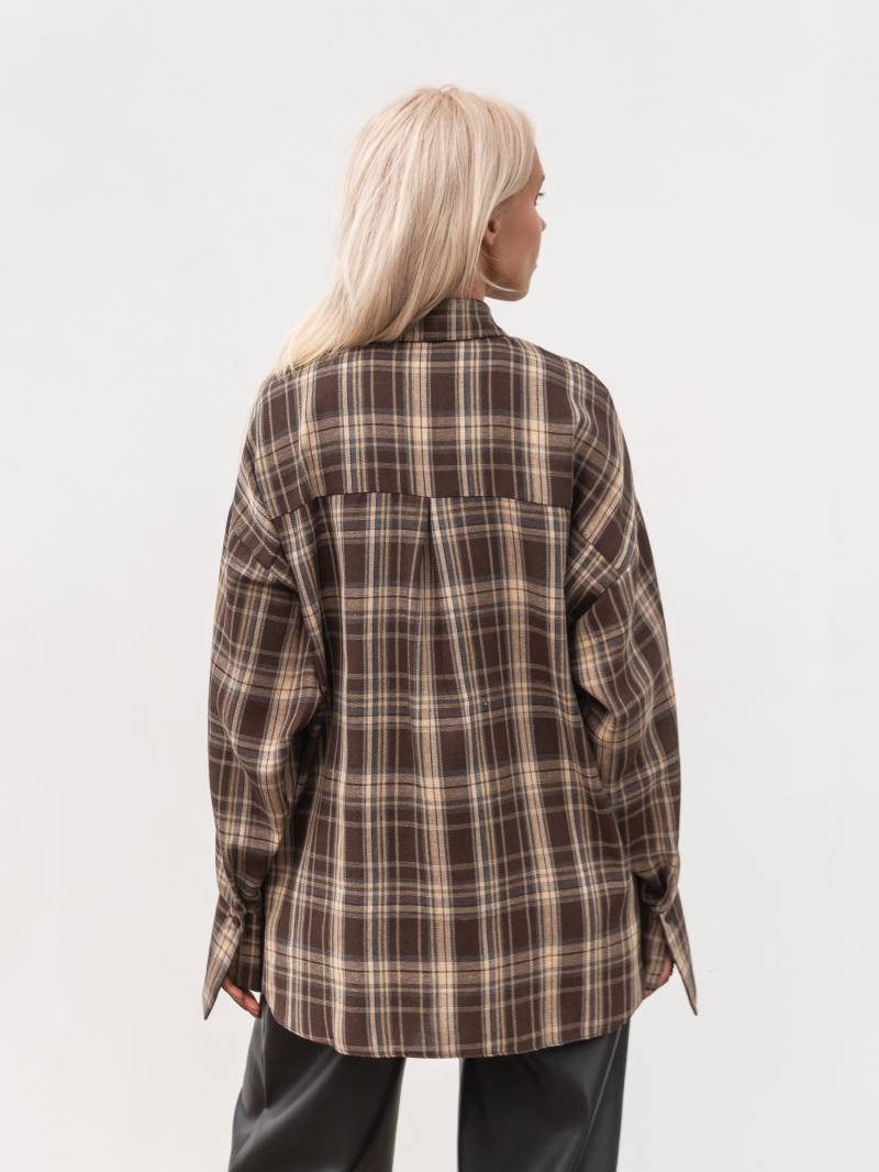 Рубашка "Паттерн" Romashka, Коричневый+, S|M 19596