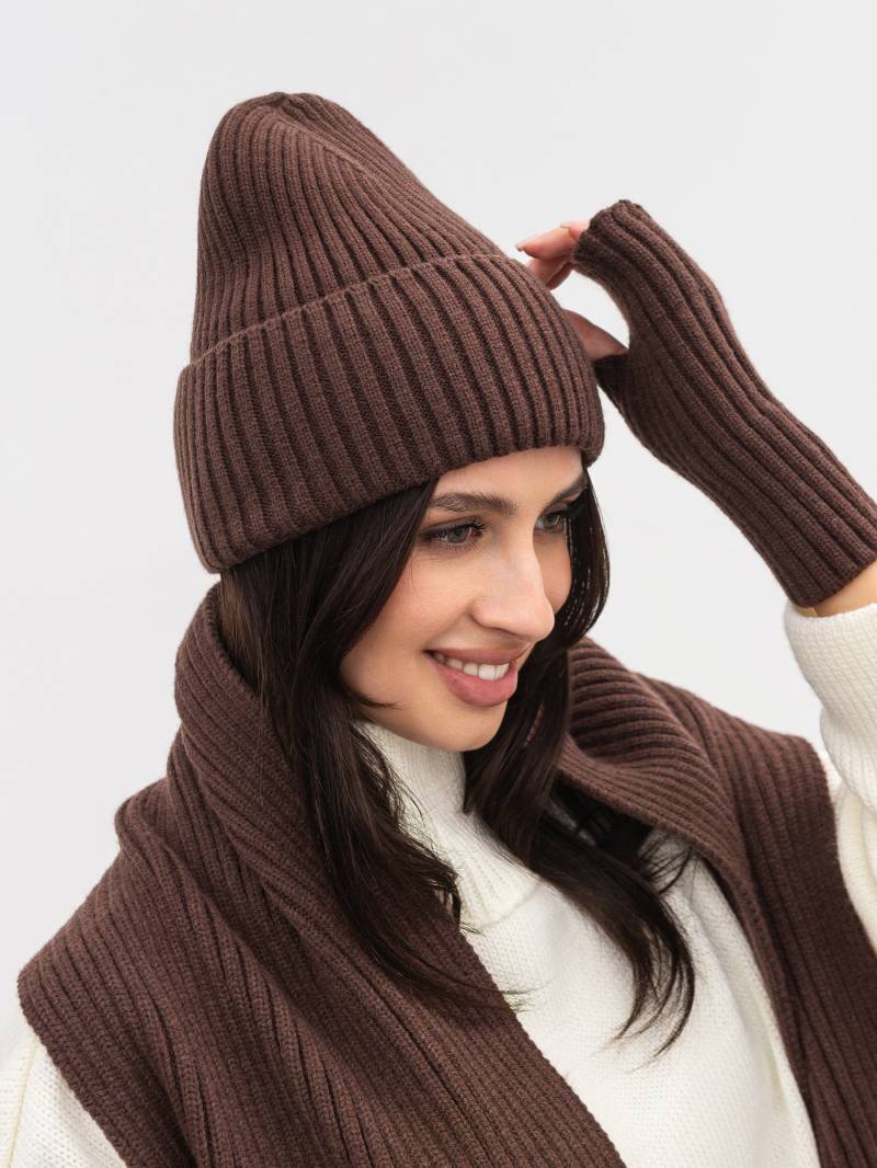 Шапка "Бриош" Romashka, Коричневый, One size 20680