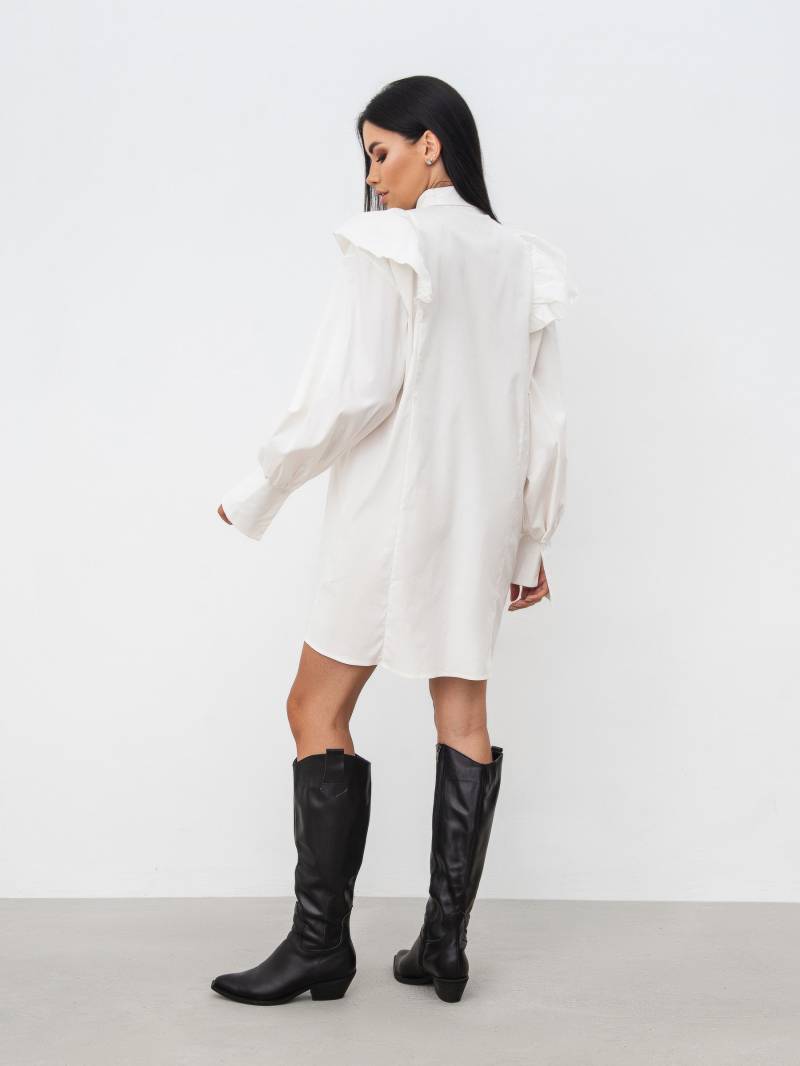 Платье-рубашка «Лота» Romashka, Белый, S|M 16667