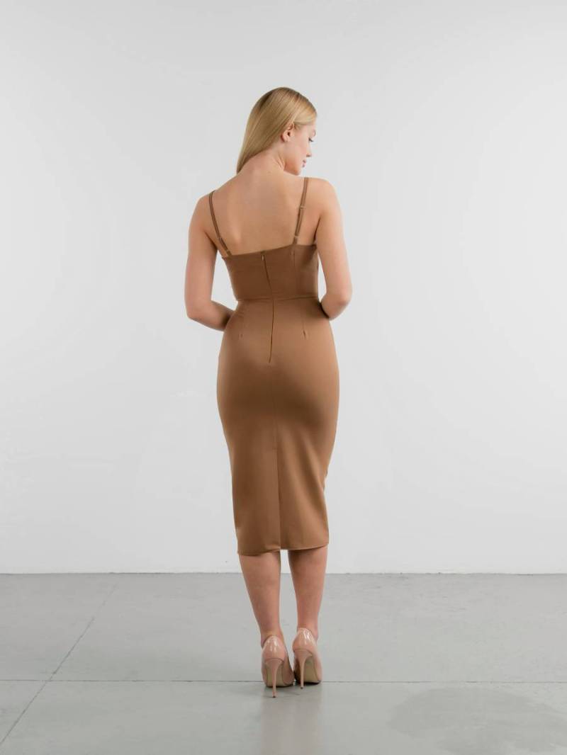 Платье "Алма" Romashka, Коричневый, M 14071