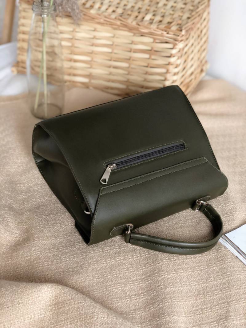 Сумка трапеция классическая в виде конвертика Romashka, Хаки (1062)