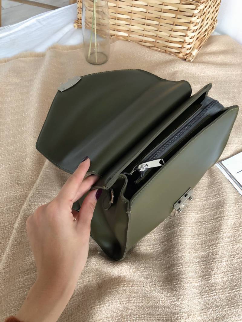 Сумка трапеция классическая в виде конвертика Romashka, Хаки (1062)