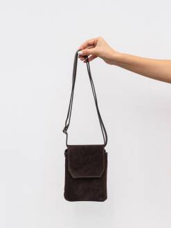 Сумка с комбинацией натуральной замши &quot;Тея&quot; Romashka, Коричневый+ 19925