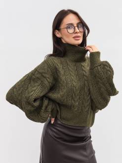 Свитер "Кадис" Romashka, Оливковый, One size 20643