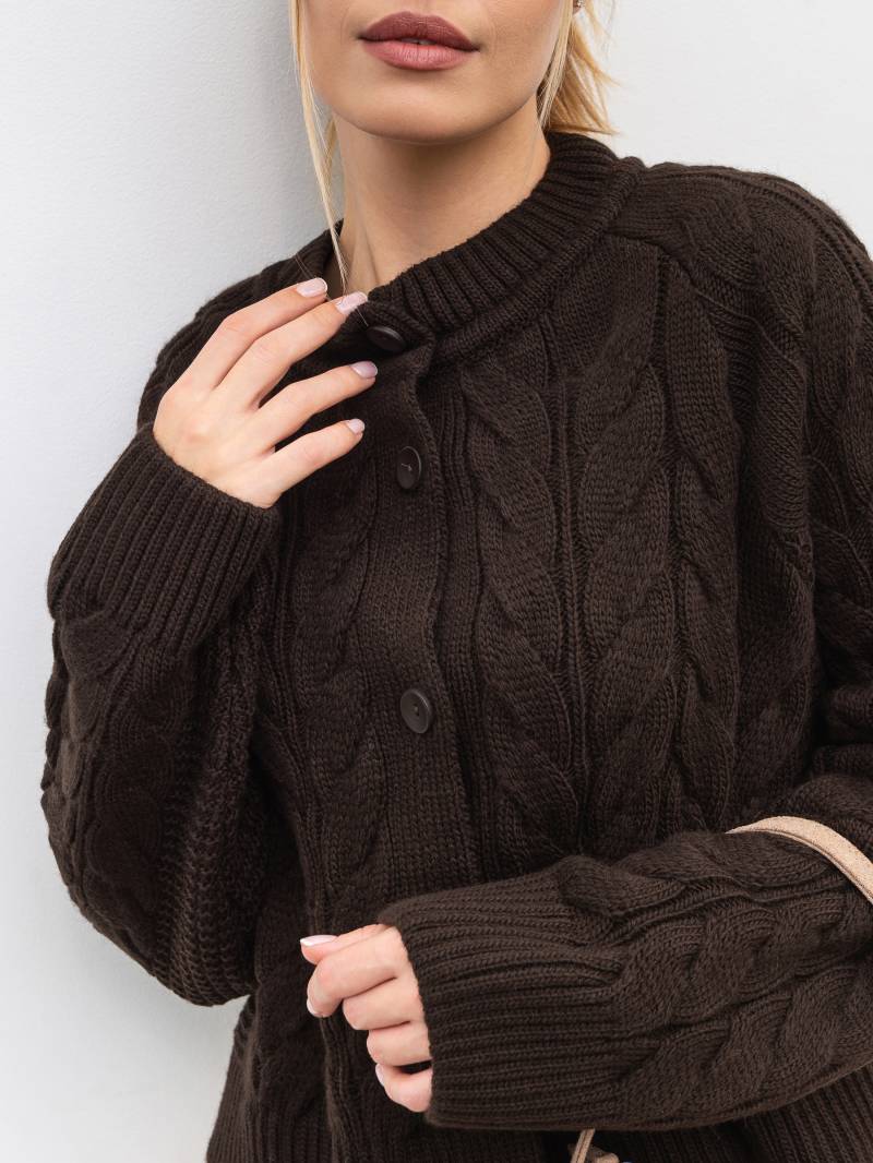Кардиган "Шелт" Romashka, Коричневый, One size 19931