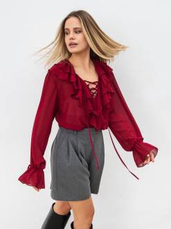 Блуза «Барокко» Romashka, Бордовый, L|XL 19132