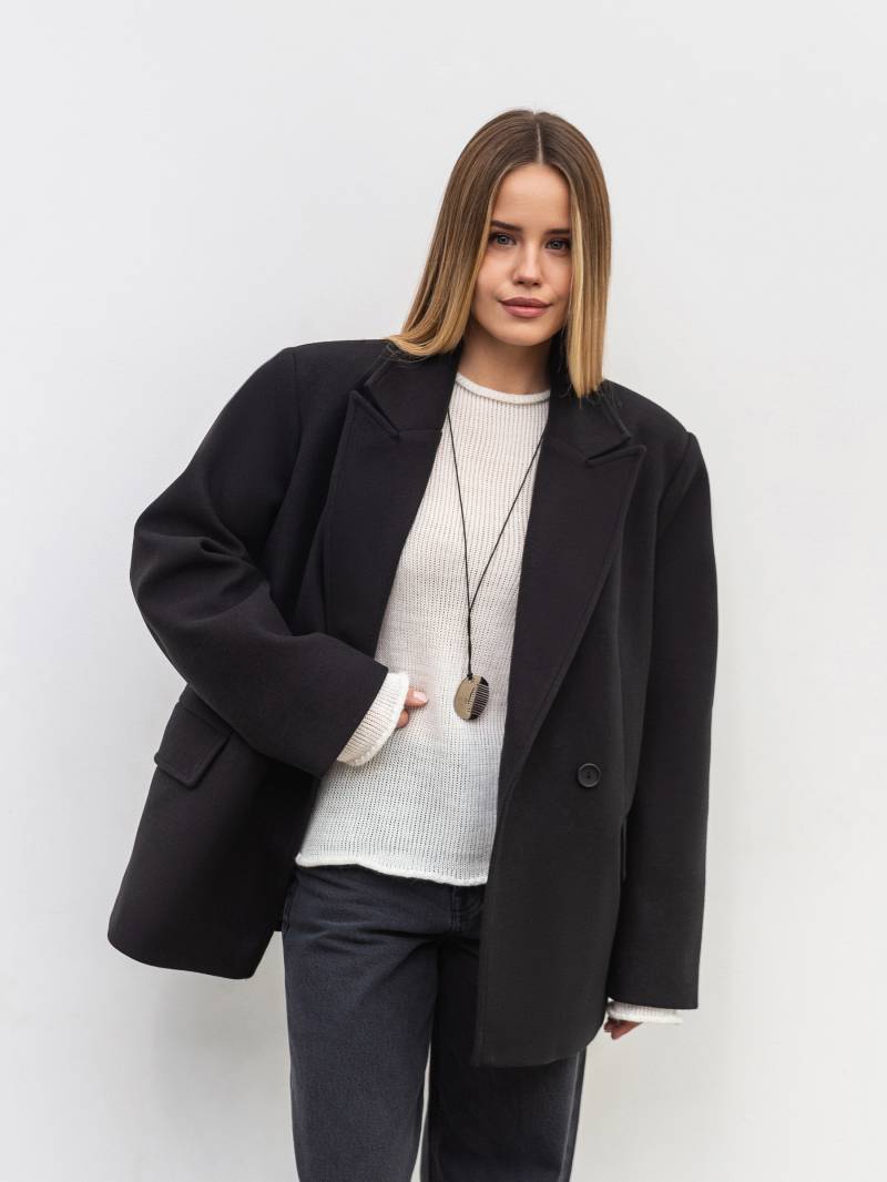 Двубортное утепленное пальто «Соул» Romashka, Черный, L|ХL 19889