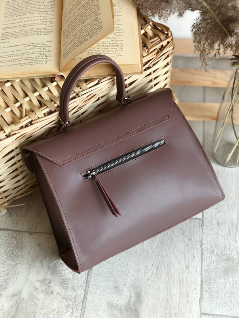 Сумка трапеция классическая в виде конвертика БРАК, Темная пудра 12986