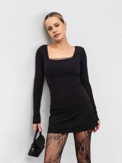 Лонг "Романтик" Romashka, Черный, S|M 20012