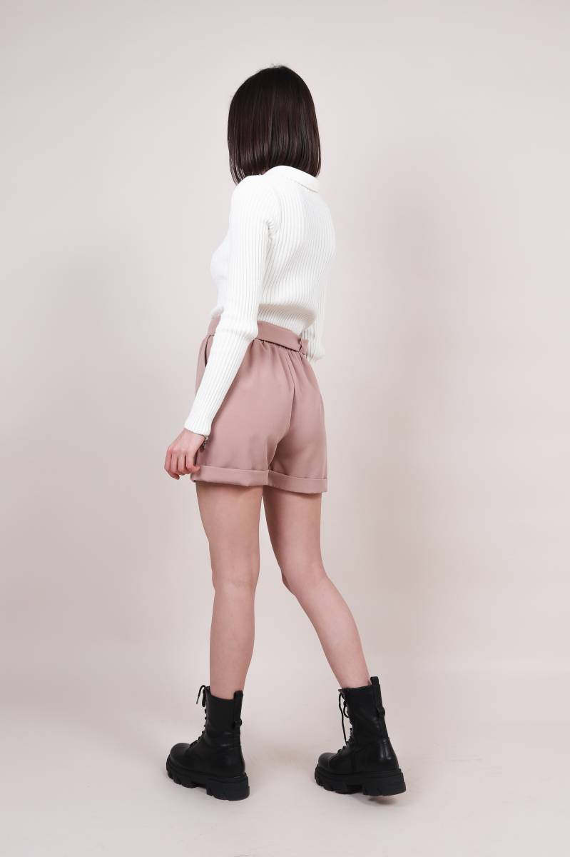 Шорты "Техас" с подворотом на пояске Romashka, Песочный, M (4191)