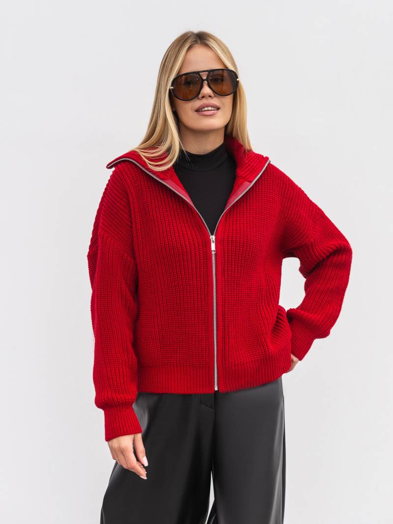 Кардиган "Хоум" Romashka, Красный, 20644 One size