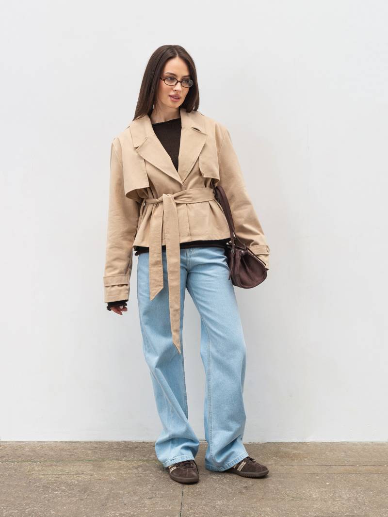 Укороченный тренч "Аксис" Romashka, Бежевый, XS|S 20159