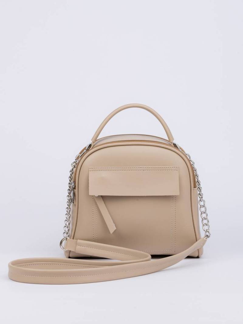 Сумка-бочонок "Салинас" на молнии с длинным ремешком в комплекте Romashka, Бежевый (1094)