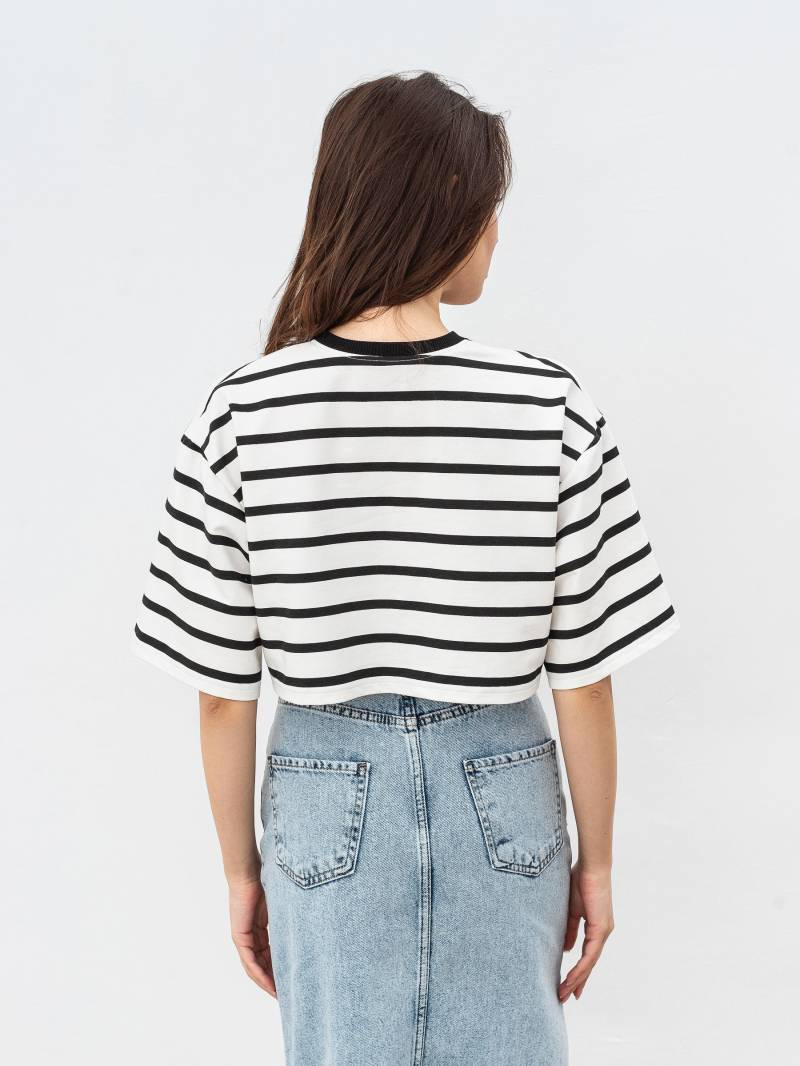 Футболка "Орхус" укороченная Romashka, Черный+, One size 15521