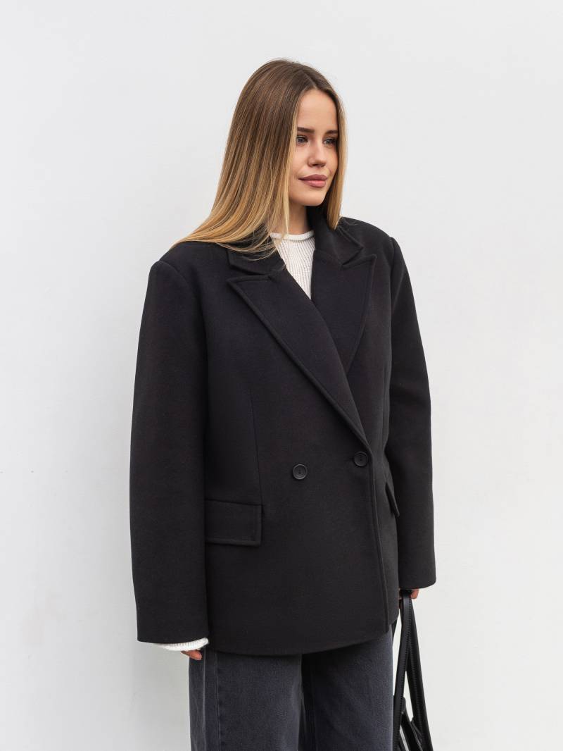 Двубортное утепленное пальто «Соул» Romashka, Черный, XS|S 19886